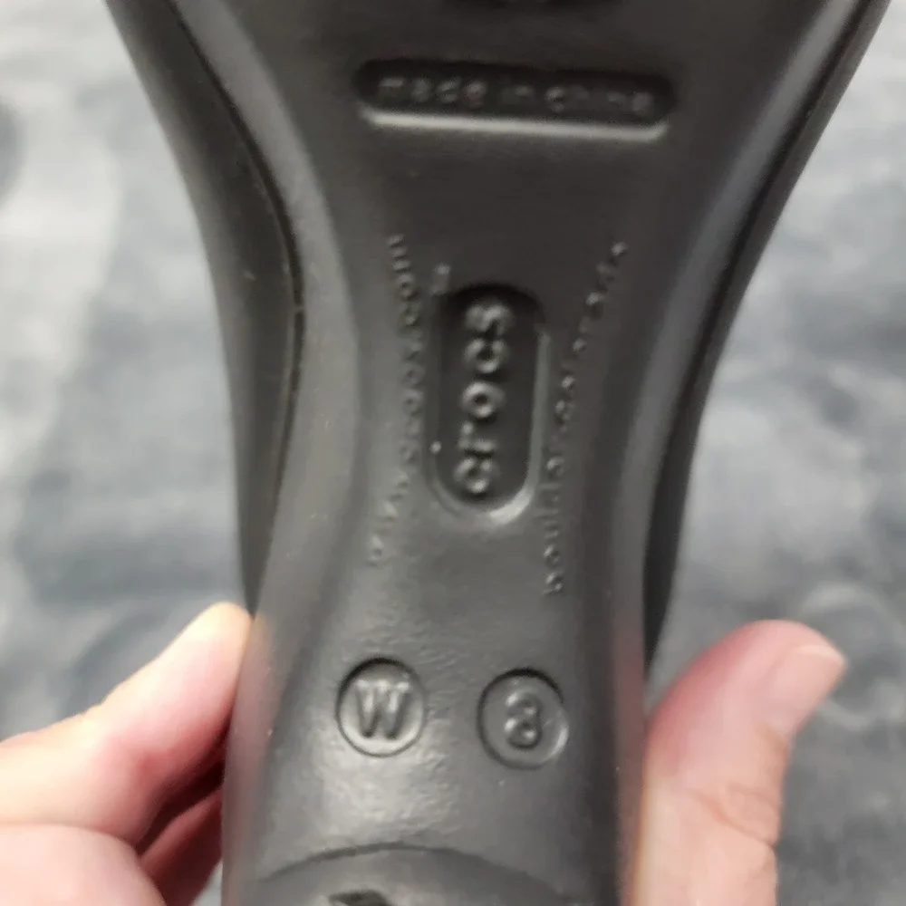 Crocs Wedge Pumps Womens 8 Black‎ Cap Toe Comfort Waterproof Versatile Casual